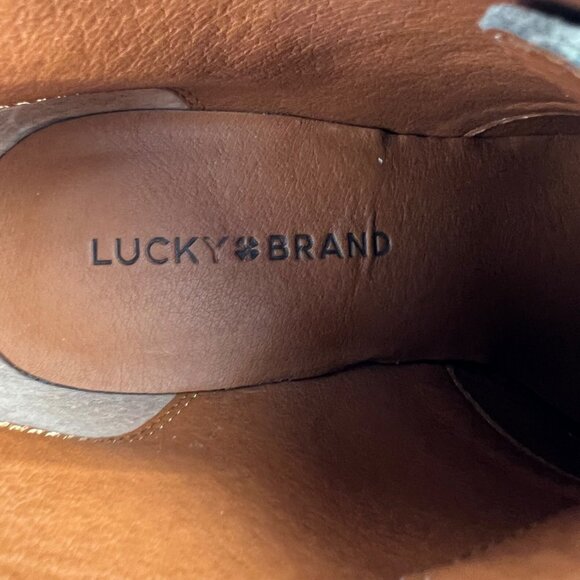 Lucky Brand Womens Seleste Suede Lace Up Wedge Bootie Taupe Beige size 8 - Picture 12 of 16